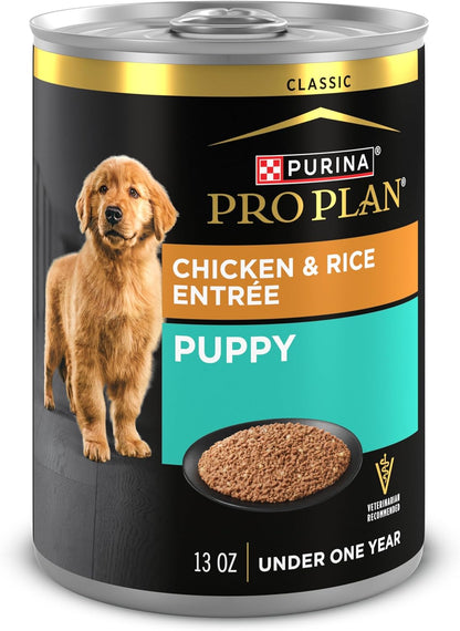 Wet Puppy Food Pate, Wet Food Classic Chicken and Rice Entrée - (Pack of 12) 13 Oz. Cans