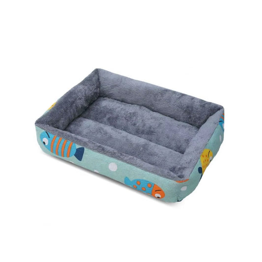 Pet Kennel Practical Easy Access Cat Bed Nest Cartoon Print Pet Bed Autumn Winter Pet Bed Cat Supplies