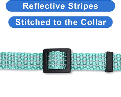 Reflective Cat Collar with Safety Buckle and Removable Bell Cat Collar Kitten Collar Teal Cat Collar