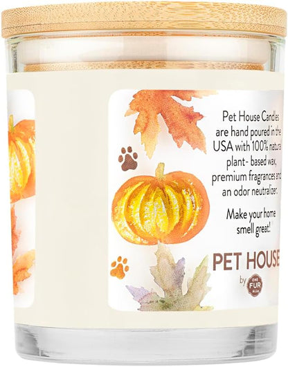 Pet House Pumpkin Pie Candle 2 Pack - Plant-Based/Soy Candle - Clean Burning Scented Candles, Long Lasting Pet Odor Pumpkin Candle for Home