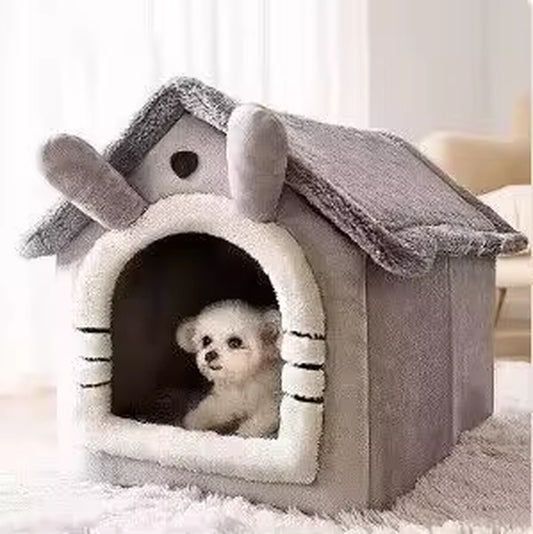 Indoor Warm Dog House Soft Pet Bed Tent House Dog Kennel Cat Bed with Removable Cushion Suitable for Small Medium Large Pets