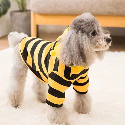 Pet Bee Halloween Costume Dog Hoodies Cat Holiday Cosplay Warm Clothes Puppy Cute Hooded Coat Christmas Outfits for Cat and Small Dogs (Yellow, X-Large)