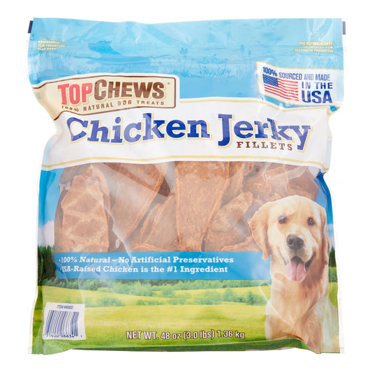 Top Chews Chicken Jerky Fillets, 48 Oz