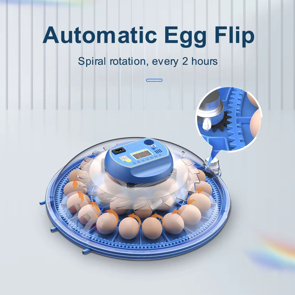 52 Eggs Incubator Fully Automatic Turning Hatching Brooder Farm Bird Quail Chicken Poultry Farm Hatcher Turner Incubation Tools