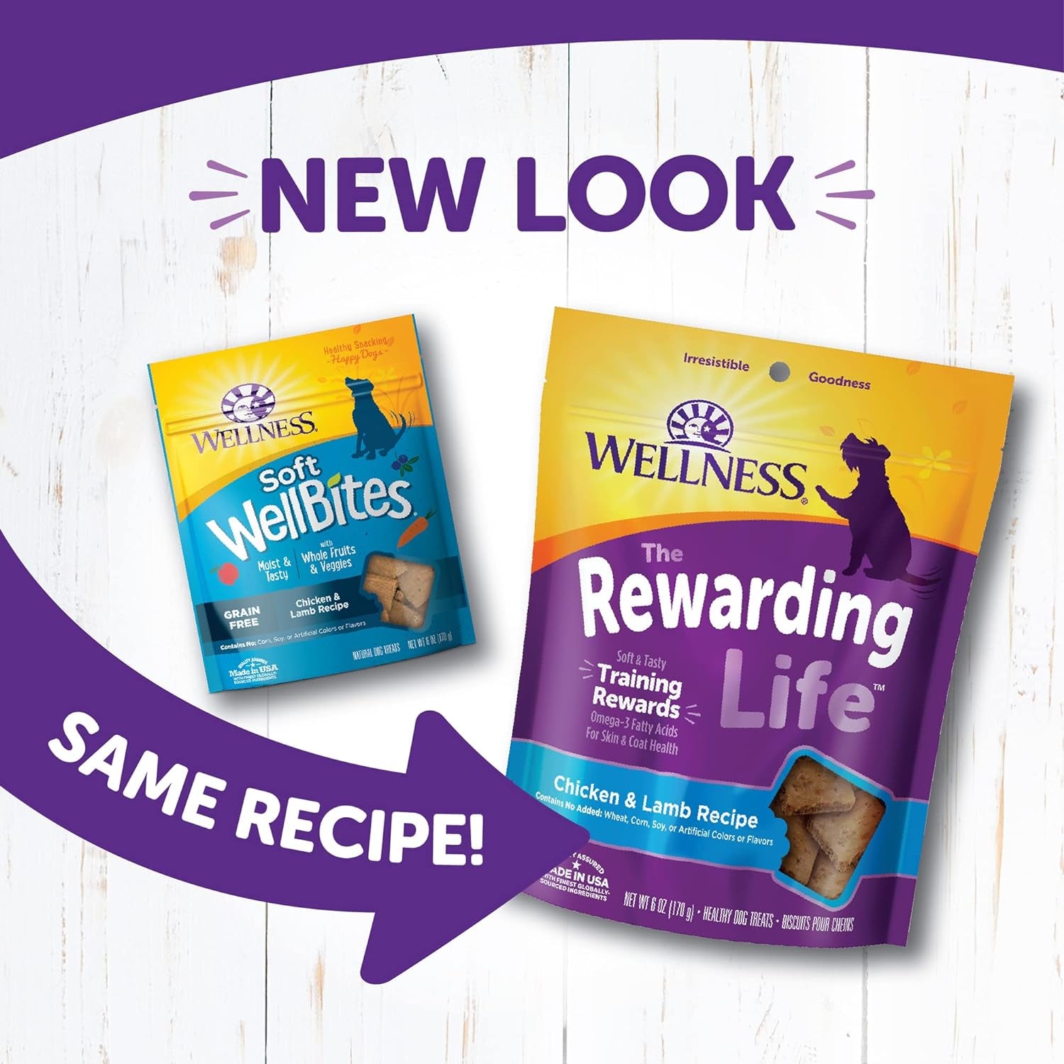 Rewarding Life Grain-Free Soft Dog Treats (Previously Wellbites), Made in USA with Natural Ingredients, Ideal for Training (Chicken & Lamb Recipe, 6-Ounce Bag)