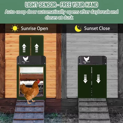 Automatic Chicken Coop Door Light Sensor Chicken House Door High Quality Practical Farm Chicken Pets Duck Cage Door Farm Decor