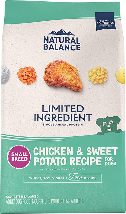 Limited Ingredient Small Breed Adult Grain-Free Dry Dog Food, Chicken & Sweet Potato Recipe, 4 Pound (Pack of 1)