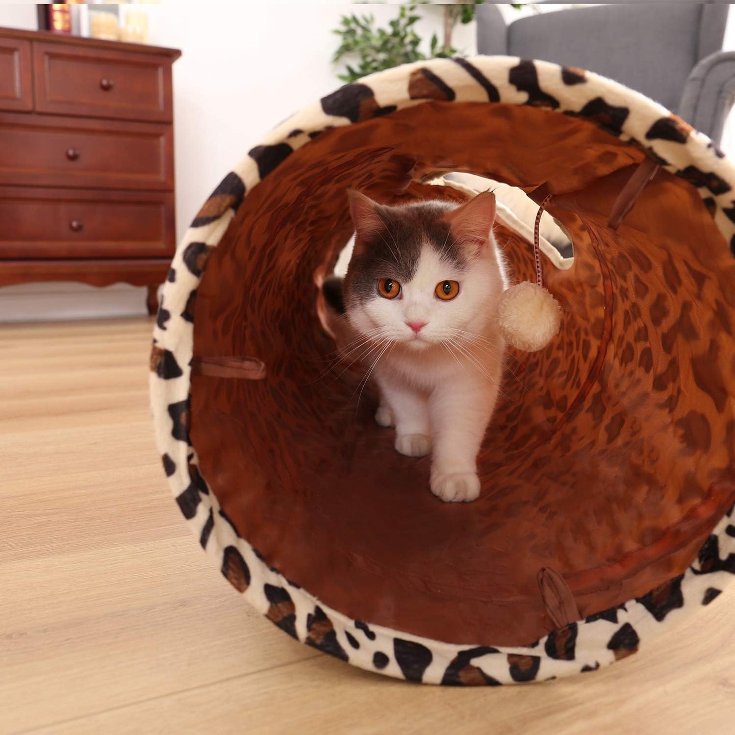 Cat Toys Collapsible Tunnel Dog Tube for Fat Cat,Rabbits,Dogs Length 51" Diameter 12"