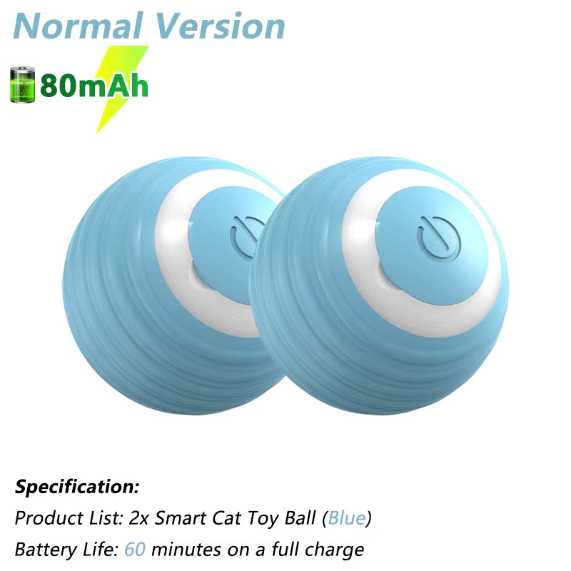 Smart Cat Toy Automatic Rolling Ball Cat Interactive Ball Usb Rechargeable Electric Moved Rotating Cat Toys Pet Accessories