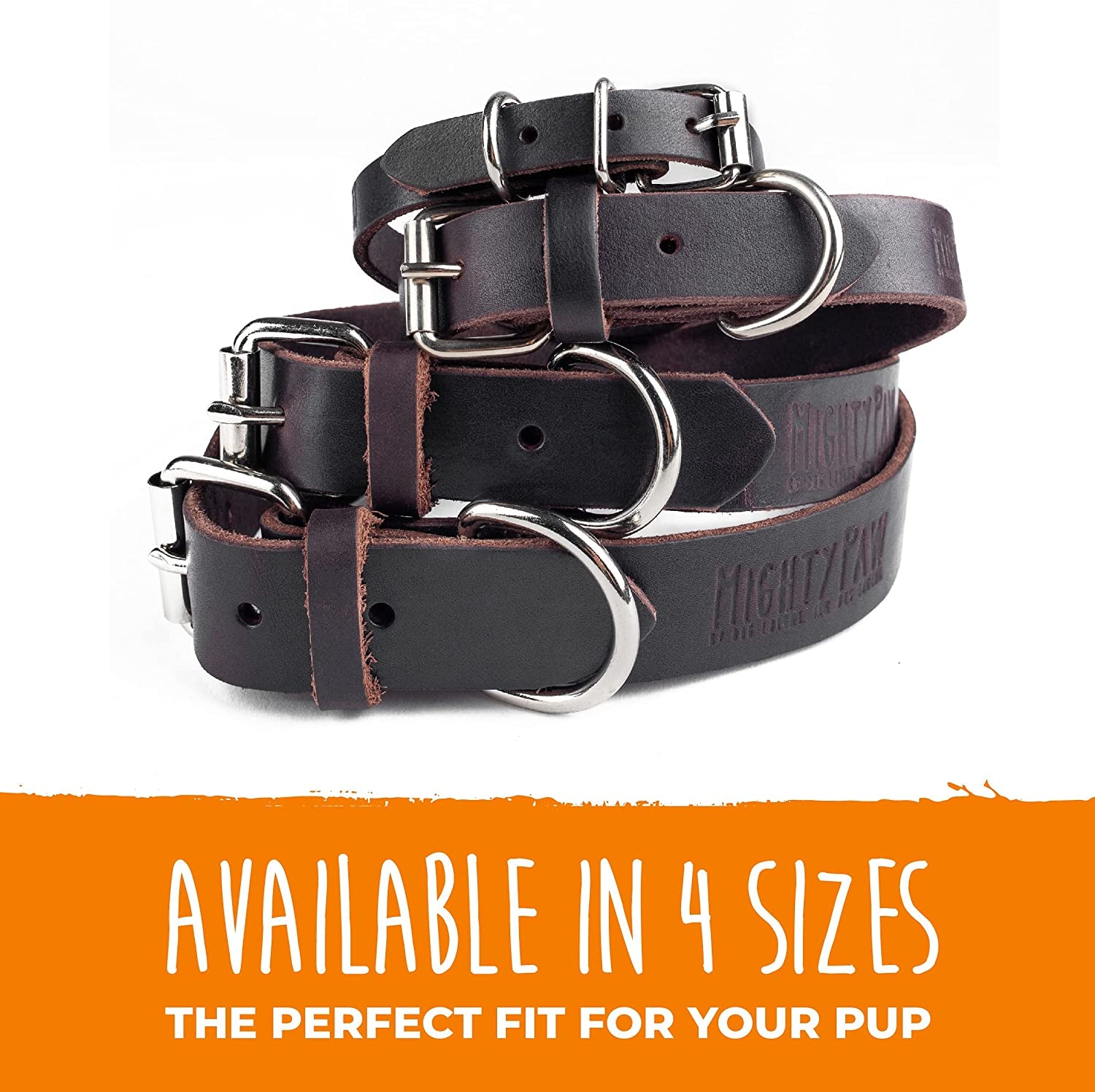 Leather Dog Collar - Genuine Distressed Leather - Strong Metal Buckle - Ultimate Comfort - Modern Style for All Dogs Breeds - Comfort Puppy Collar - (Small - Brown)