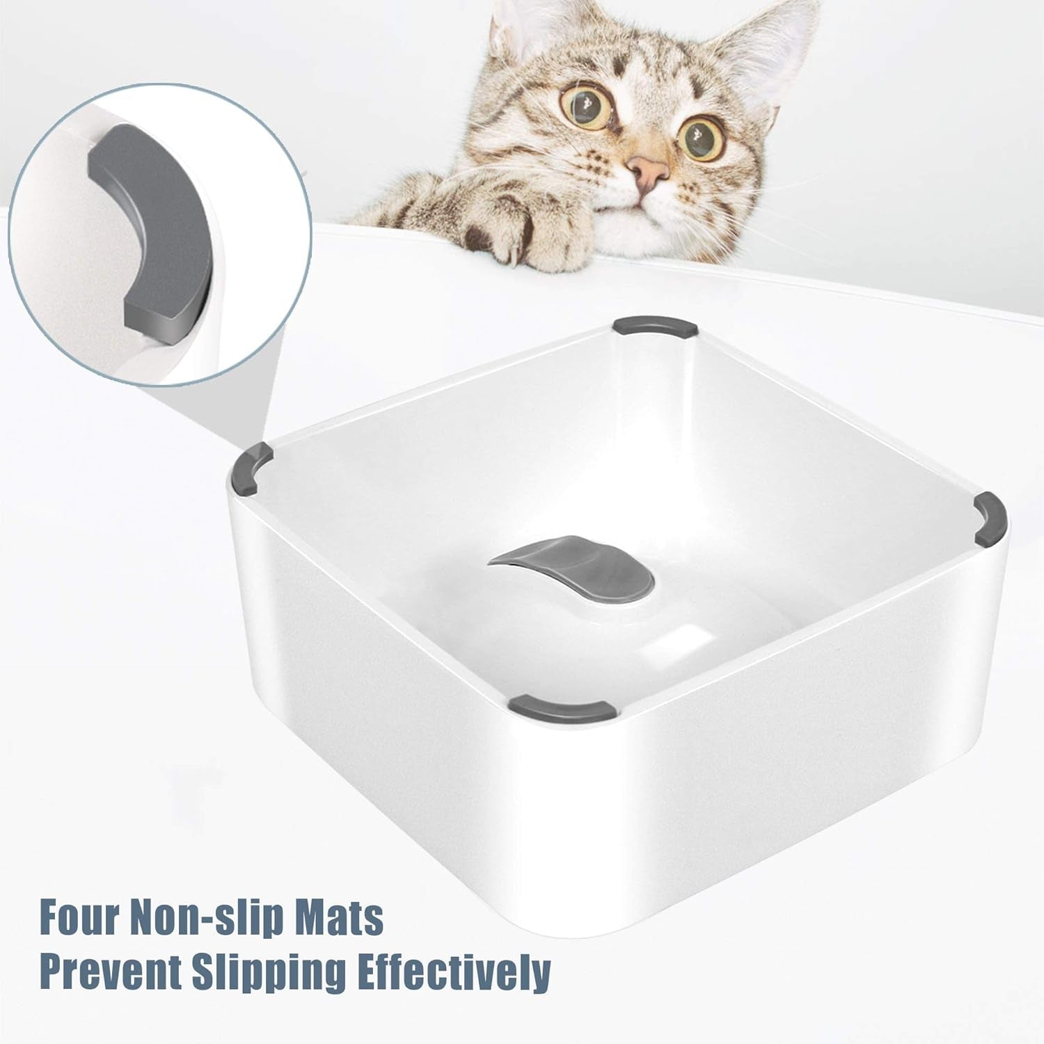 Raised Cat Food Water Bowl Elevated Cat Bowl with Detachable Stand, No Slip Pet Food Feeder Bowl, 0-30°Adjustable Tilted Cat Dog Dish Bowl Stress-Free, Protecting Spine