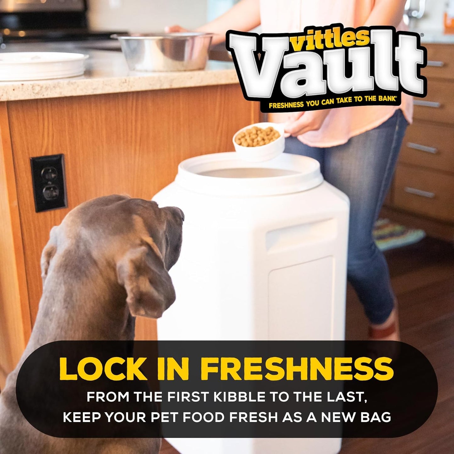 Vittles Vault Pet Food Storage Containers - Sealed Dog and Cat Food Storage Container, Fits up to 80Lbs, Made in the USA - [14"L X 28"H]