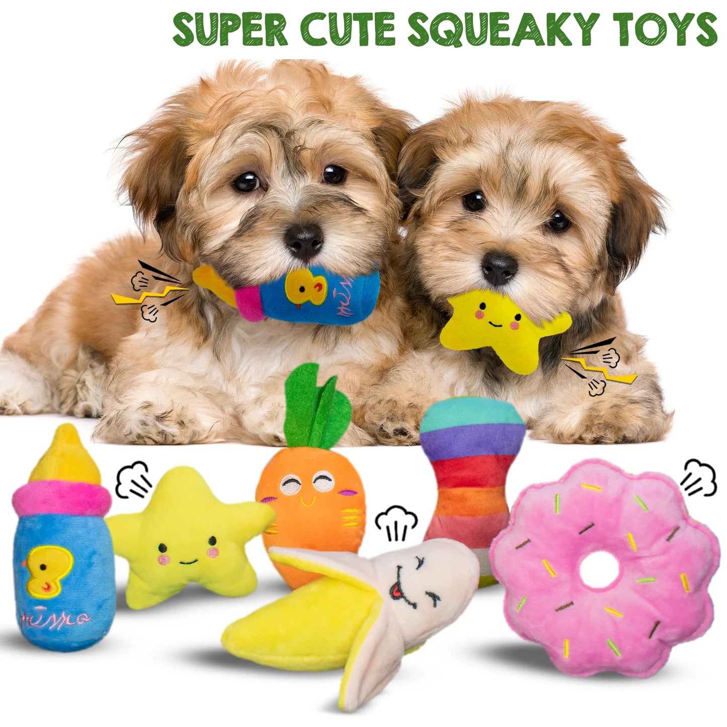 Dog Toys for Puppies -  18 Pcs Pet Interactive Toys with Rope Toys, Squeaky Toys, Plush Toys for Puppy and Small Dogs, Colorful, Durable & Safe Tug of War Toys, Great Toys for Furry Friends