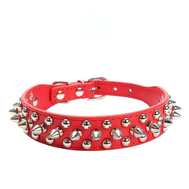 Spiked Studded Leather Dog Collar Rivets Pet Small Large Cat Pit Bull Adjustable