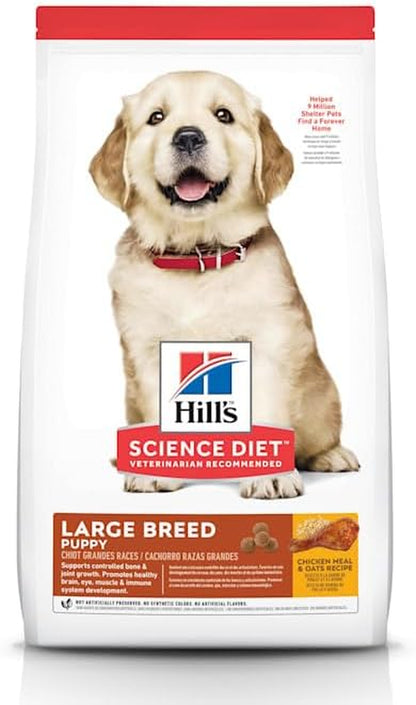 Dry Dog Food, Puppy, Large Breeds, Chicken Meal and Oats Recipe, 30 Lb. Bag