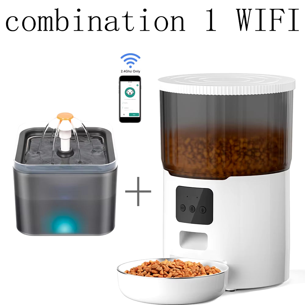 4L Pet Feeder Tuya WIFI Automatic Dog Food Dispenser Smart Cat Feeder 2L Cat Automatic Drinking Fountain Dog Water Feeder