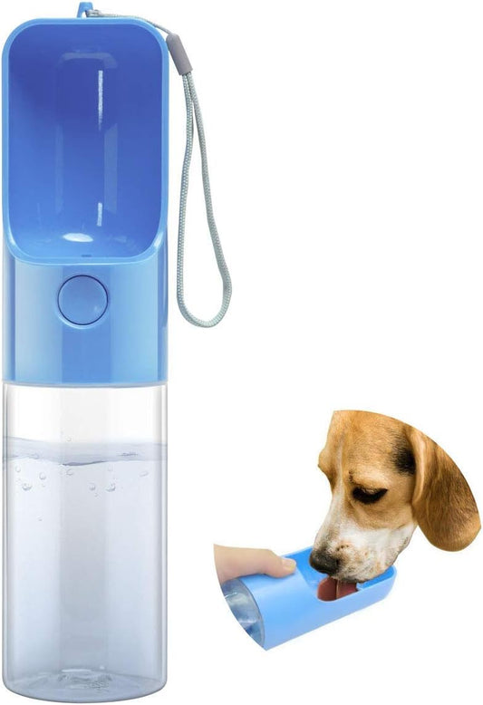 Dog Water Bottle Dispenser,Water Bottle for Dogs,Portable Dog Water Bottles for Walking Travel Pet Doggie Drinking Cup 15Oz (Blue)