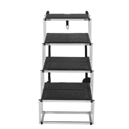 VEVOR Dog Stair for Cars 4-Step Folding Dog Steps Aluminum Loads up to 250 Lbs