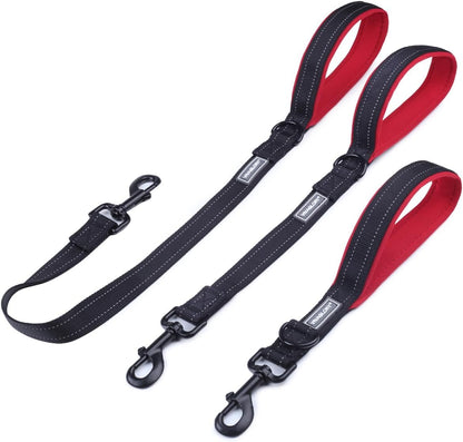 Short Dog Leash, Short Traffic Leash for Dogs, Short Training Leash for Medium & Large Dogs, 30INCH, Black/Red