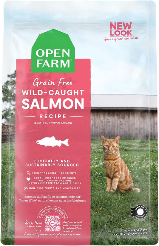 Wild-Caught Salmon Grain-Free Dry Cat Food, Responsibly Sourced Pacific Salmon Recipe with Non-Gmo Superfoods and No Artificial Flavors or Preservatives, 8 Lbs