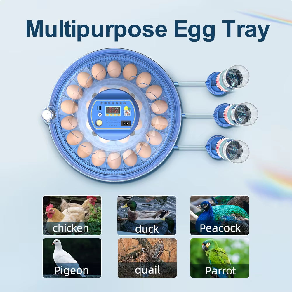 52 Eggs Incubator Fully Automatic Turning Hatching Brooder Farm Bird Quail Chicken Poultry Farm Hatcher Turner Incubation Tools