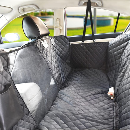 Dog Seat Cover for Back Seat, 100% Waterproof with Mesh Window, Scratch Prevent Anti-Slip Dog Car Hammock, Standard