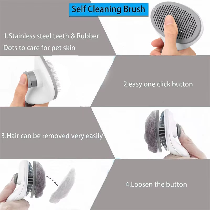 Pet Dog Hair Brush Cat Comb Grooming and Care Cat Brush Stainless Steel Comb for Long Hair Dogs Cleaning Pets Dogs Accessories