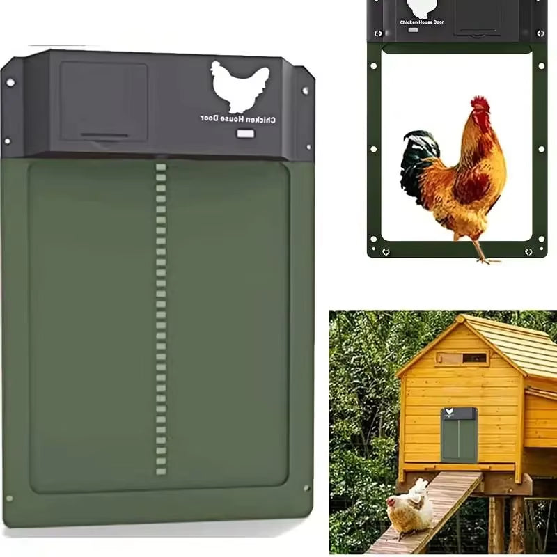 Automatic Chicken Coop Door Light Sensor Chicken House Door High Quality Practical Farm Chicken Pets Duck Cage Door Farm Decor