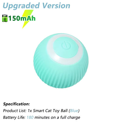 Smart Cat Toy Automatic Rolling Ball Cat Interactive Ball Usb Rechargeable Electric Moved Rotating Cat Toys Pet Accessories