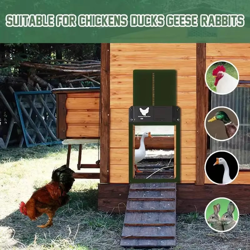 Automatic Chicken Coop Door Light Sensor Chicken House Door High Quality Practical Farm Chicken Pets Duck Cage Door Farm Decor