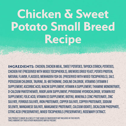 Limited Ingredient Small Breed Adult Grain-Free Dry Dog Food, Chicken & Sweet Potato Recipe, 4 Pound (Pack of 1)