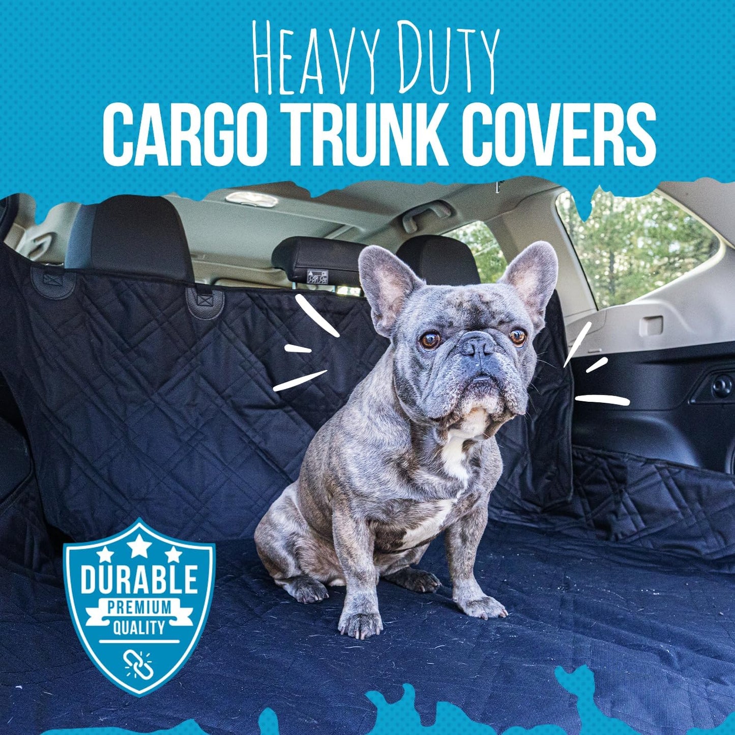 SUV Cargo Liner for Dogs 55"X82" Heavy Duty Pet Trunk Cargo Cover Area - Trunk Cover Car Protector for Dogs Waterproof Nonslip Mat - Dog Cargo Liner Suvs Vans Cars (Large, Black)