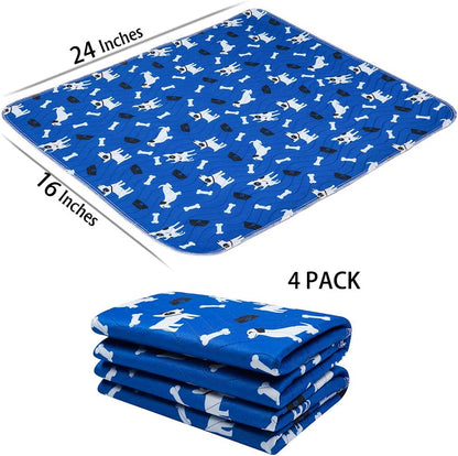 Washable Pee Pad for Dogs, 36X64In Extra Large Non Slip Puppy Pad, Extra Thick Whelping Pad with Great Urine Absorption, Odor Control Training Pad (16 * 23.6 In(Pack of 4))